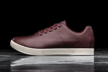 Nobull Leather Men's Trainers Burgundy | Australia (ML6105)
